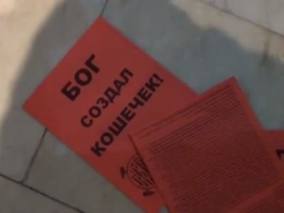 Листовка православных активистов. Кадр из видеоролика. Листовка православных активистов. Кадр из видеоролика.