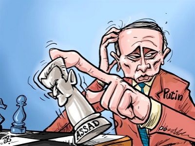Путин, ход Асадом (карикатура). Фото: truthdig.com Путин, ход Асадом (карикатура). Фото: truthdig.com