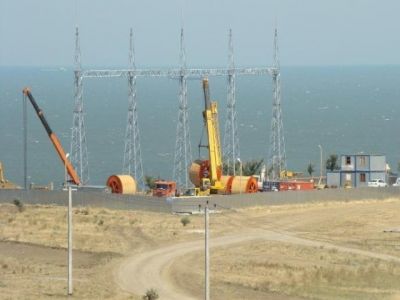 Энергомост в аннексированный Крым. Фото: mayak-inform.ru