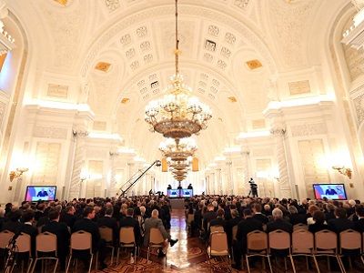 Заслушивание послания Путина Федеральному Собранию. Источник - kremlin.ru Заслушивание послания Путина Федеральному Собранию. Источник - kremlin.ru