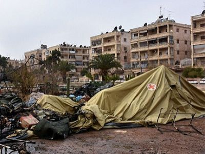 Госпиталь в Алеппо, обстрелянный якобы сирийской оппозицией 5.12.16. Источник - kubnews.ru Госпиталь в Алеппо, обстрелянный якобы сирийской оппозицией 5.12.16. Источник - kubnews.ru