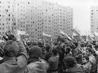 Акция протеста в Польше, 1981 г. Публикуется в www.facebook.com/shiropaev