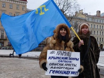 Пикет в поддержку крымских татар, Санкт-Петербург, 18.2.17. Публикуется в www.facebook.com/profile.php?id=100001284433600 Пикет в поддержку крымских татар, Санкт-Петербург, 18.2.17. Публикуется в www.facebook.com/profile.php?id=100001284433600