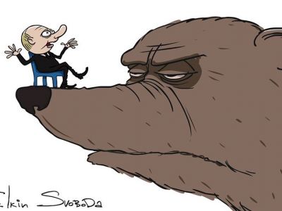 Путин и Медведь. Рис. С.Елкина, источники - svoboda.org, www.facebook.com/sergey.elkin1 Путин и Медведь. Рис. С.Елкина, источники - svoboda.org, www.facebook.com/sergey.elkin1