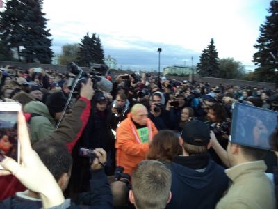 "Путин" на акции на Марсовом поле, 7.10.17. Фото: Е.Седов "Путин" на акции на Марсовом поле, 7.10.17. Фото: Е.Седов