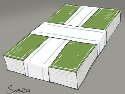 Купленный футбол. Карикатура С.Елкина: svobods.org Купленный футбол. Карикатура С.Елкина: svobods.org