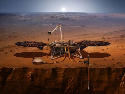 Зонд InSight на Марсе. Иллюстрация: mars.nasa.gov Зонд InSight на Марсе. Иллюстрация: mars.nasa.gov