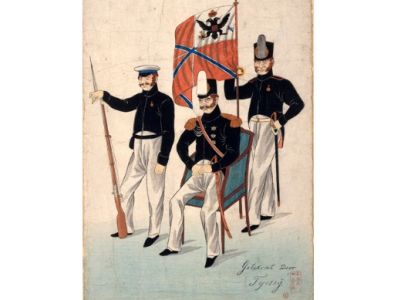 Адмирал Евфимий Путятин на переговорах. Японская гравюра: wikiwand.com Адмирал Евфимий Путятин на переговорах. Японская гравюра: wikiwand.com