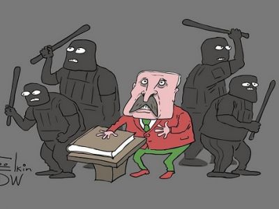 Инаугурация Лукашенко. Карикатура С.Елкина: dw.com Инаугурация Лукашенко. Карикатура С.Елкина: dw.com
