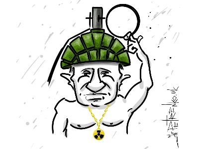 Путин с гранатой. Рисунок: Андрей Петренко. https://t.me/PetrenkoAndryi Путин с гранатой. Рисунок: Андрей Петренко. https://t.me/PetrenkoAndryi
