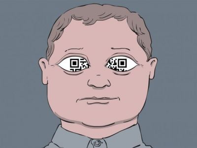 QR-кодирование - взгляд из "новой реальности". Карикатура С.Елкина: newprospect.ru QR-кодирование - взгляд из "новой реальности". Карикатура С.Елкина: newprospect.ru