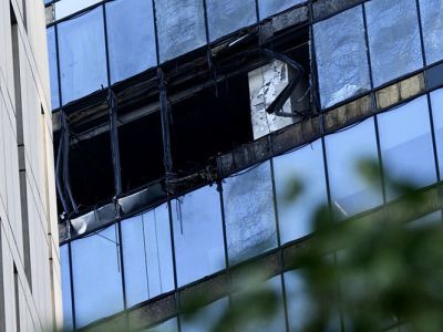 Москва-Сити. После атаки. Фото: РИА "Новости" Москва-Сити. После атаки. Фото: РИА "Новости"