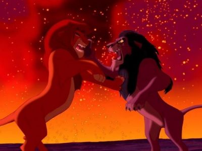 Поединок Симбы и Шрама из мультфильма "Король лев". Скриншот: vkrizis.info Поединок Симбы и Шрама из мультфильма "Король лев". Скриншот: vkrizis.info