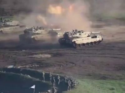 Армия обороны Израиля ведет огонь по позициям "Хезболлы", 1.10.24. Скрин видео: t.me/yigal_levin