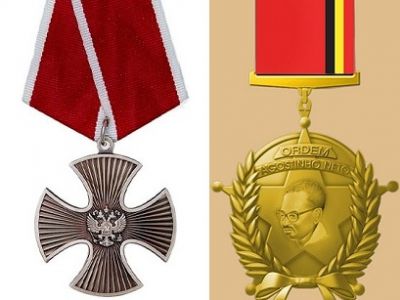Орден Мужества (РФ), орден Нето (Ангола). Фото: www.armedconflicts.com, falerea.com Орден Мужества (РФ), орден Нето (Ангола). Фото: www.armedconflicts.com, falerea.com