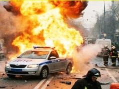 Взрыв автомобиля полиции. Фото:rutube.ru
